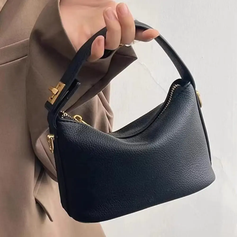 Korean Women Mini Crossbody Bag PU Leather Chic Designer Bag Luxury Brands Top-Handle Handbag Solid All-Match Small Shoulder Bag