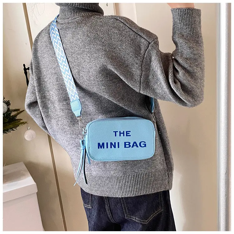 2025 New Small Square Bag Fashion Letter Pattern Chic Hobo Bag Trend PU Women Shoulder Bag Adjustable Strap Satchel Designer Bag