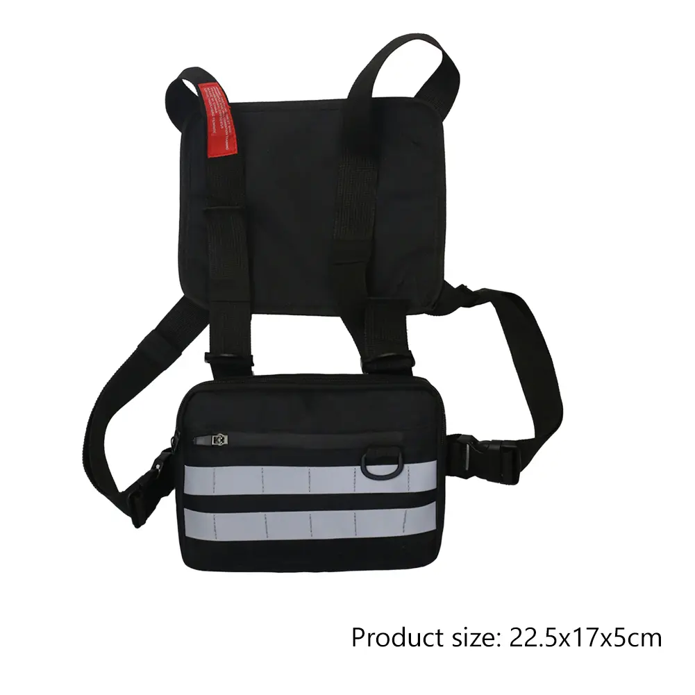 Pocket Chest Front Pack Pouch Unisex Streetwear Vest Rig Carry Bags Oxford Cloth Waistcoat Hip Hop Chest Bags Street Fanny Packs