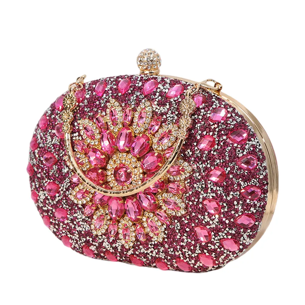 2023 Diamond Women Luxury Clutch Evening Bag Wedding Crystal Ladies Cell Phone Pocket Purse Female Sparkly Wallet for Party Gift