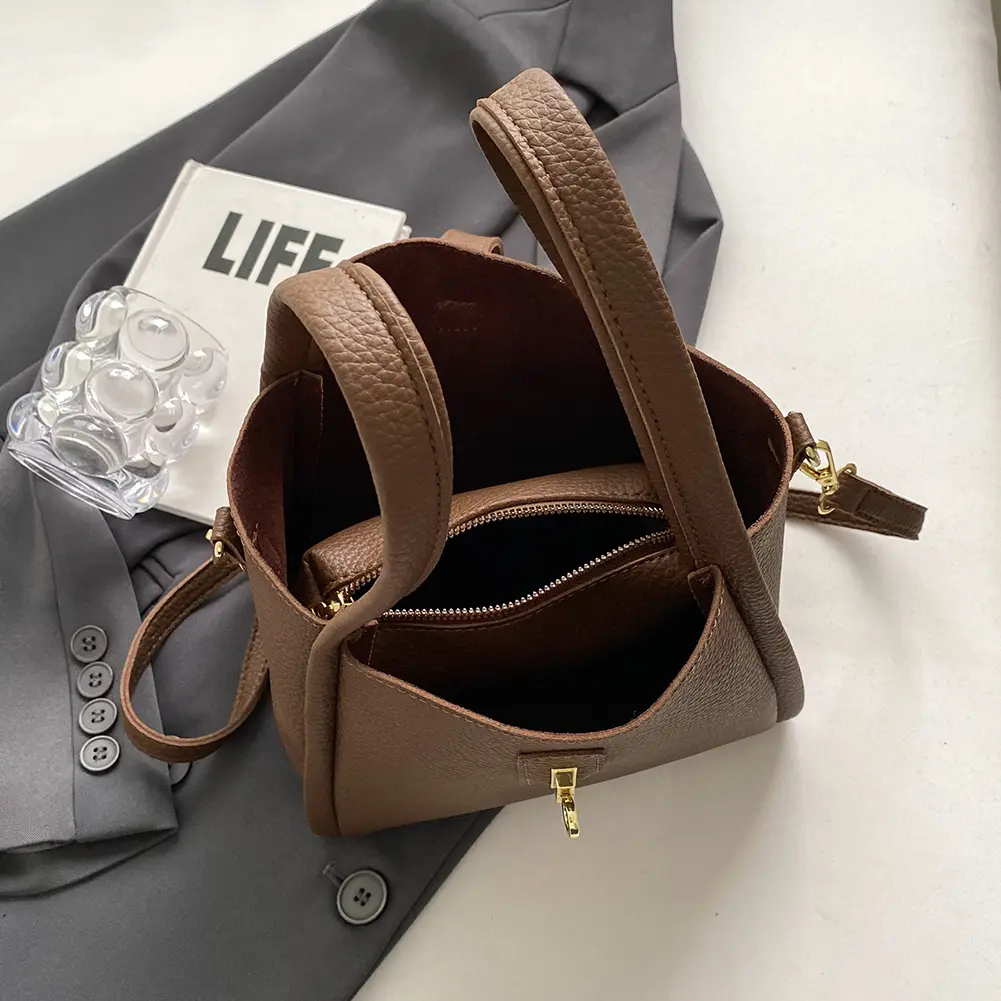 Fashion Brand Handbag New Large Capacity Shoulder Bag High-end Women's Bag Double Handle PU Leather Crossbody Bag with Inner Bag