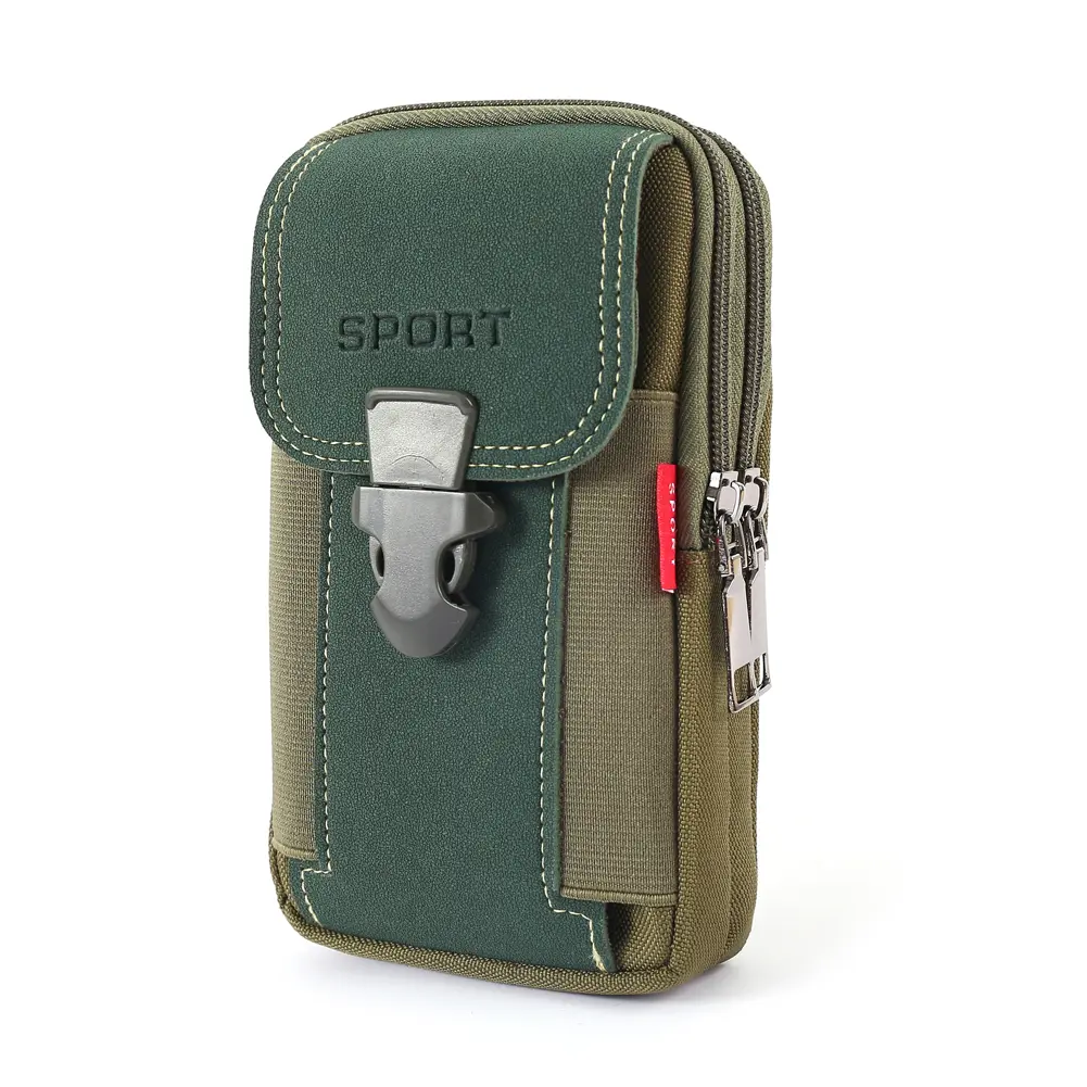 Men's Multi-function Waist Bag Casual Mobile Phone Purse Pocket Outdoor Sports Tactical Pouch Canvas Belt Bags Running Bum Pouch