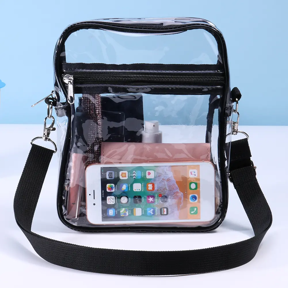 Transparent Fashion Storage Bags Stadium Approved Satchel Bag Large Capacity Shoulder Bags TPU Clear Small Square Crossbody Bags