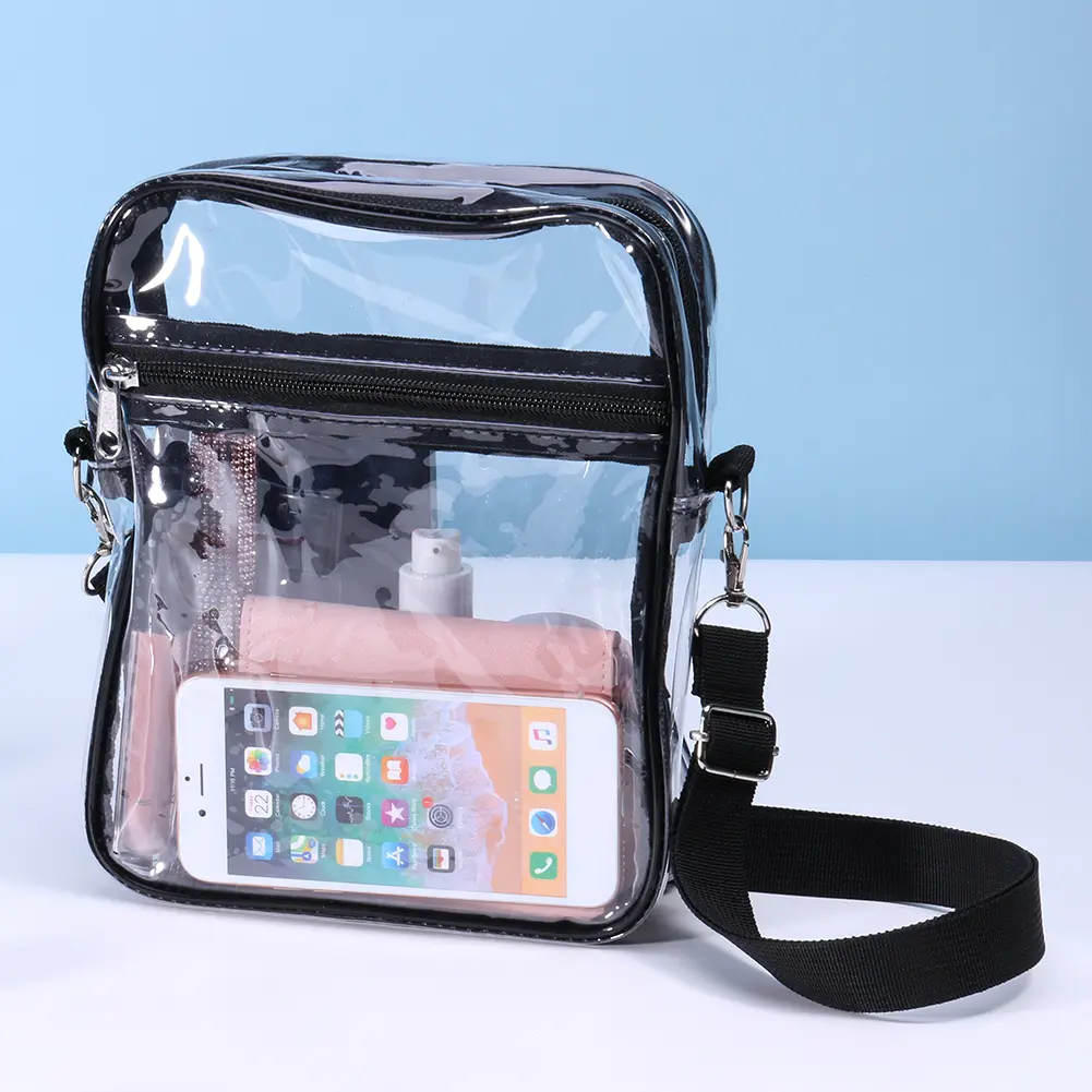 Transparent Fashion Storage Bags Stadium Approved Satchel Bag Large Capacity Shoulder Bags TPU Clear Small Square Crossbody Bags
