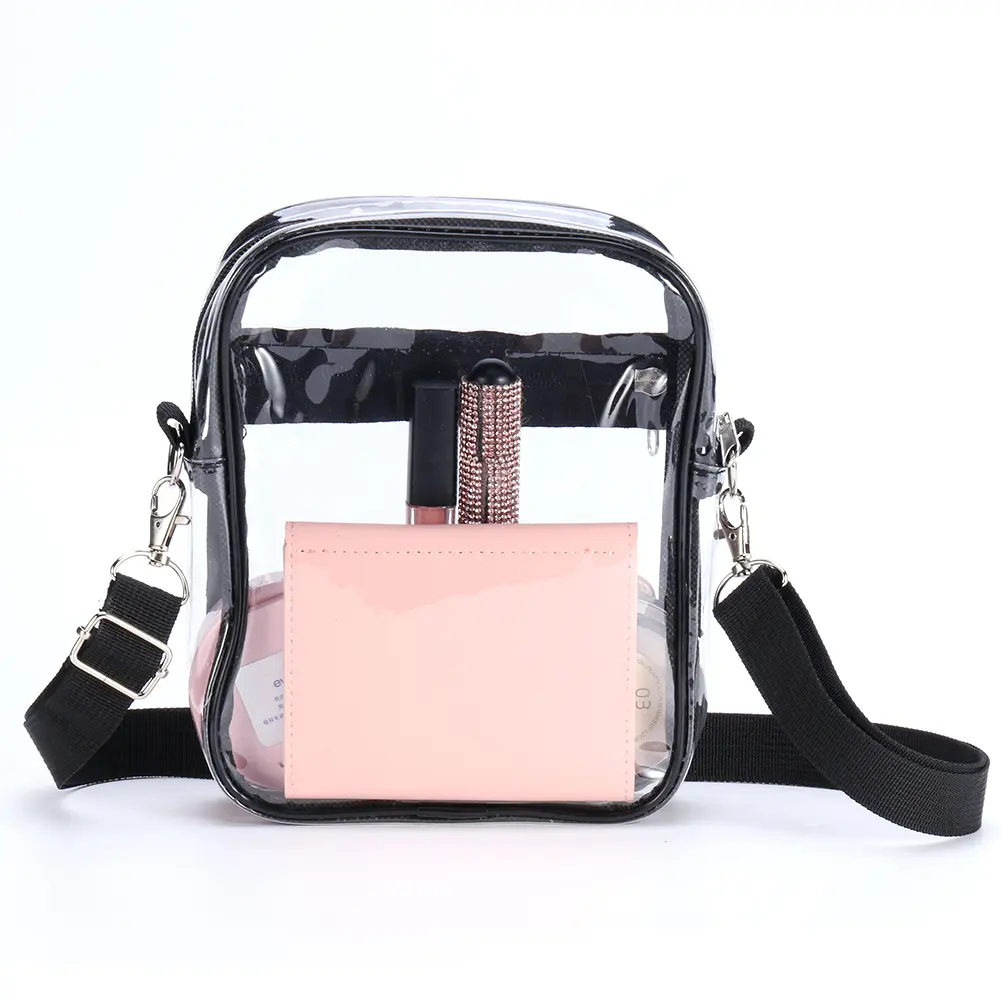 Transparent Fashion Storage Bags Stadium Approved Satchel Bag Large Capacity Shoulder Bags TPU Clear Small Square Crossbody Bags