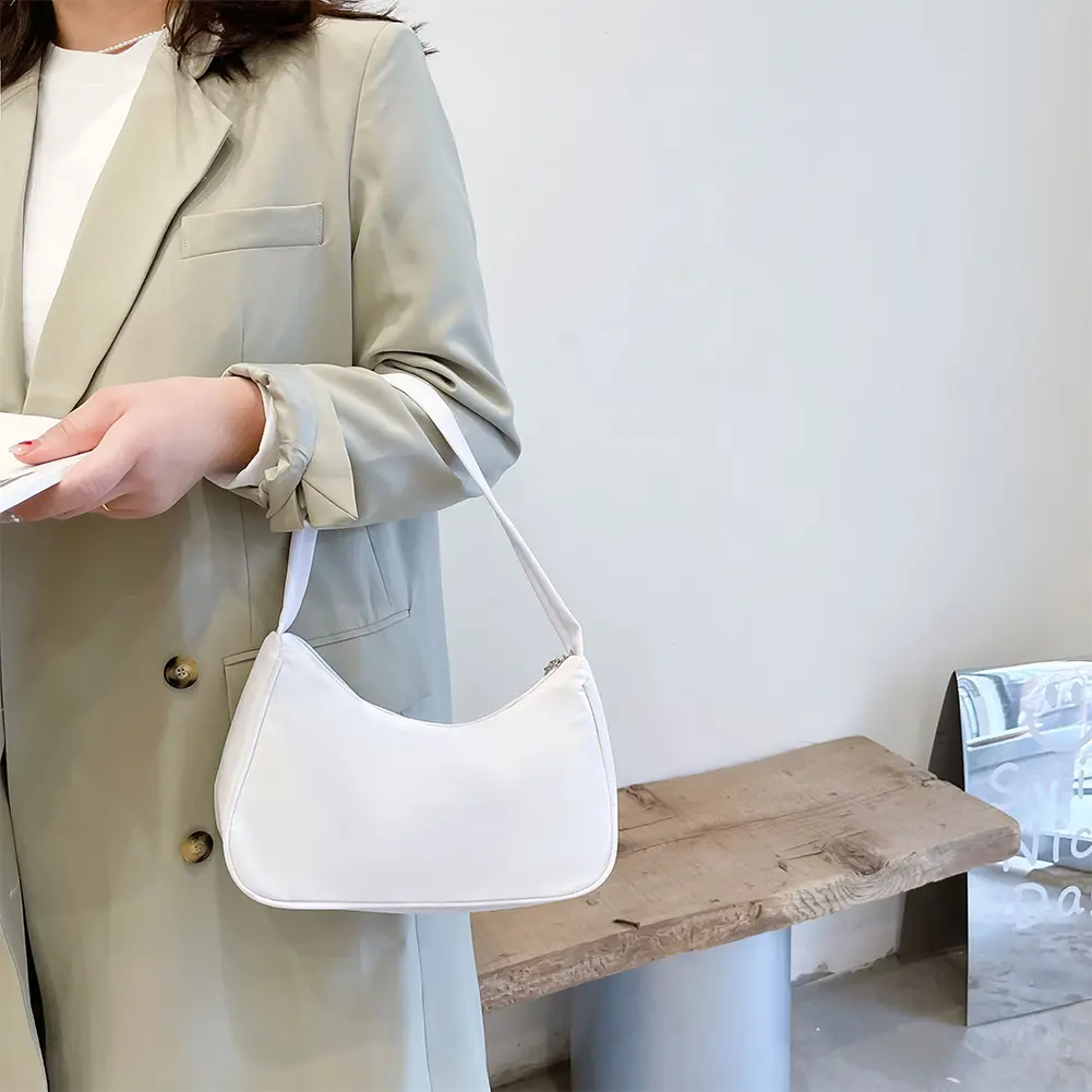 Women's Bag Soft PU Leather Purple Underarm Bag Solid Color Ladies Handbags Fashion Design Girls Small Shoulder Bags