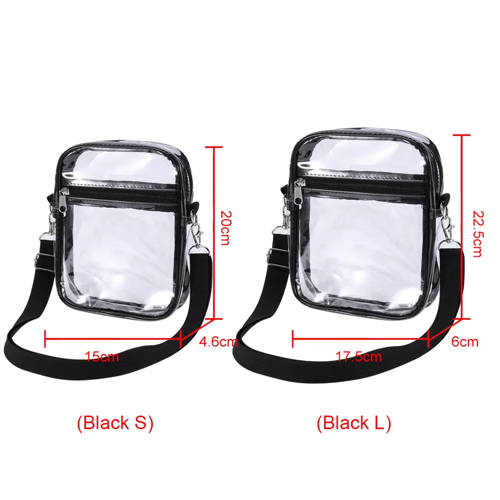 Transparent Fashion Storage Bags Stadium Approved Satchel Bag Large Capacity Shoulder Bags TPU Clear Small Square Crossbody Bags