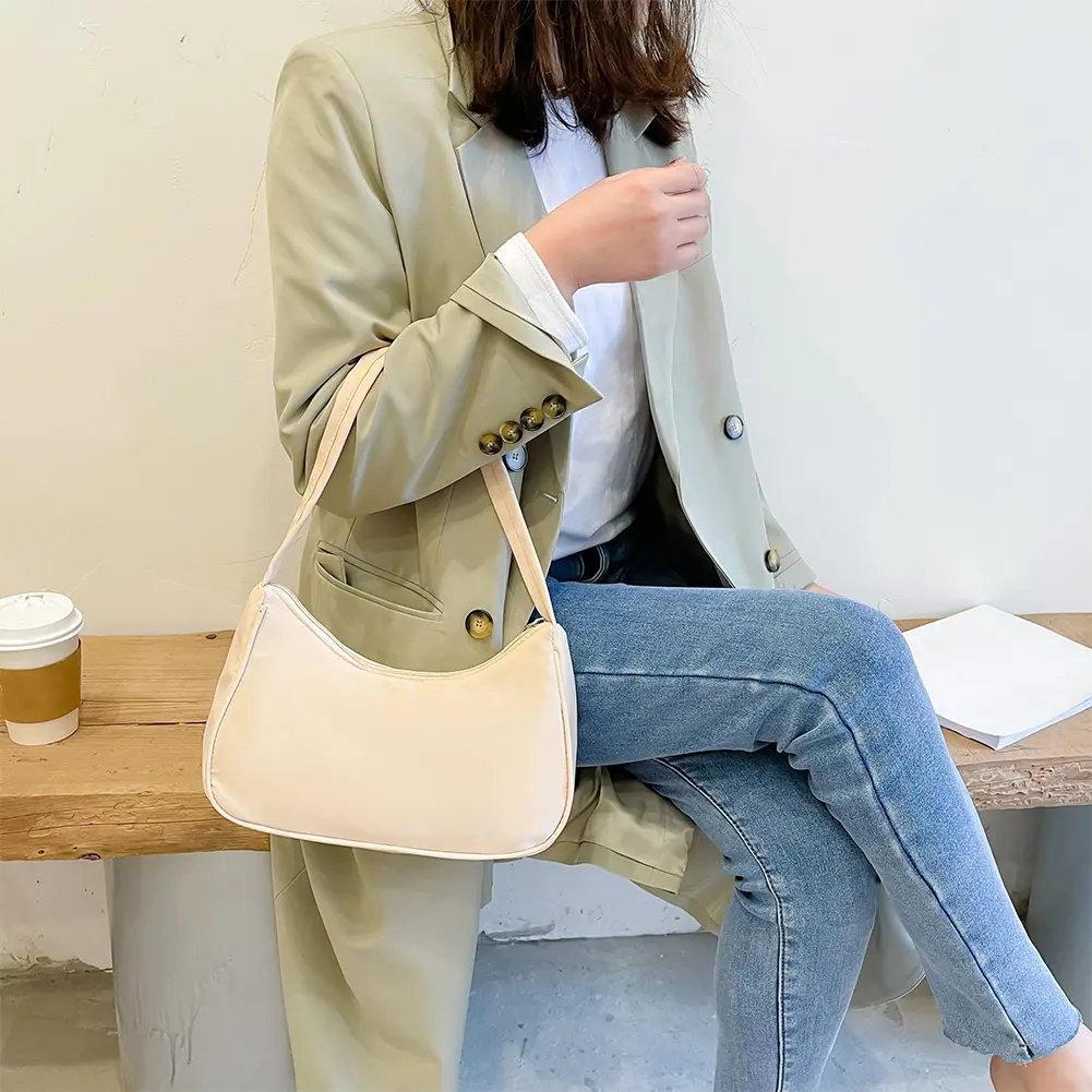Women's Bag Soft PU Leather Purple Underarm Bag Solid Color Ladies Handbags Fashion Design Girls Small Shoulder Bags