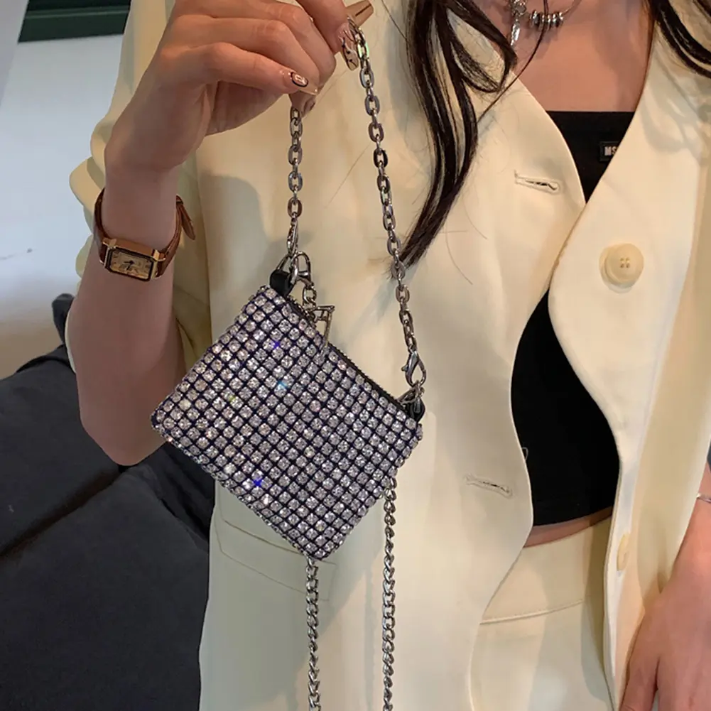 Rhinestone Messenger Bags For Women 2023 Luxury Designer Handbags Ladies New Mini Chain Purse Fashion Composite Shoulder Bag