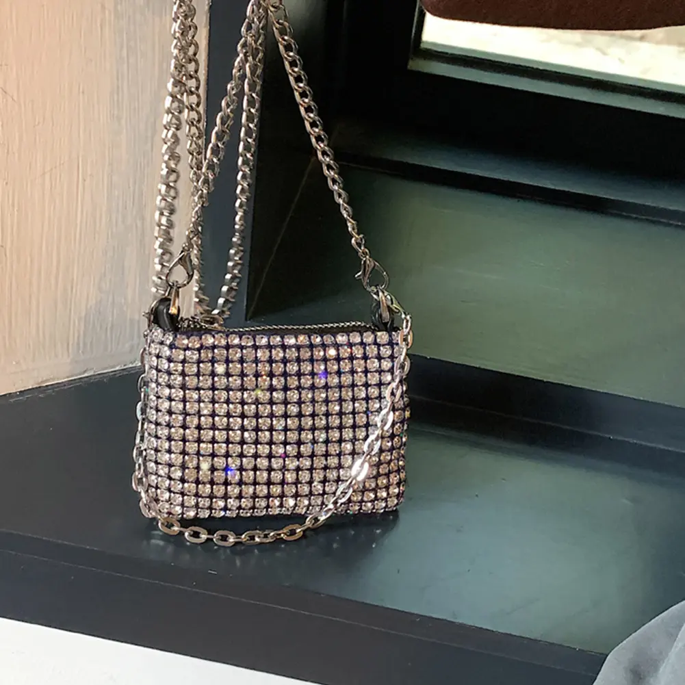 Rhinestone Messenger Bags For Women 2023 Luxury Designer Handbags Ladies New Mini Chain Purse Fashion Composite Shoulder Bag