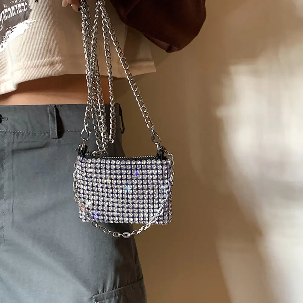 Rhinestone Messenger Bags For Women 2023 Luxury Designer Handbags Ladies New Mini Chain Purse Fashion Composite Shoulder Bag