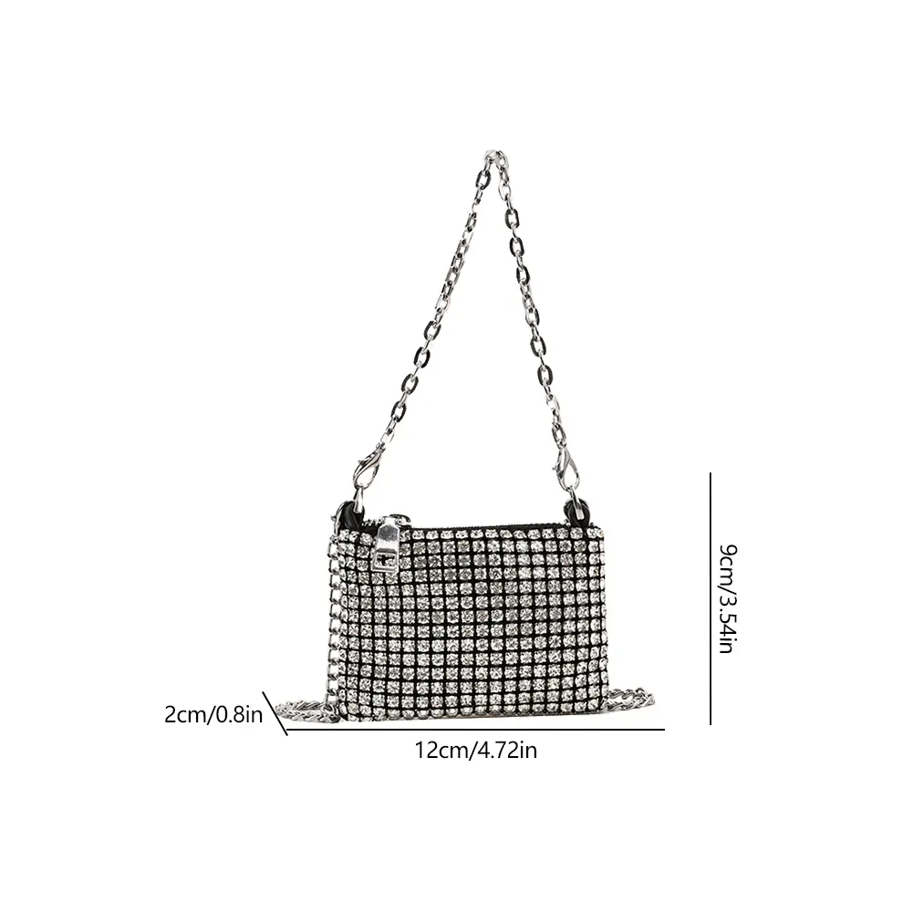 Rhinestone Messenger Bags For Women 2023 Luxury Designer Handbags Ladies New Mini Chain Purse Fashion Composite Shoulder Bag