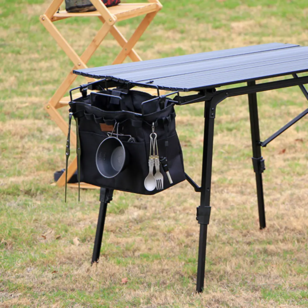 Camping Table Side Storage Bag Multifunctional Table Side Carrying Bag Cookware Hanger for Beach Picnics for Hiking Fishing