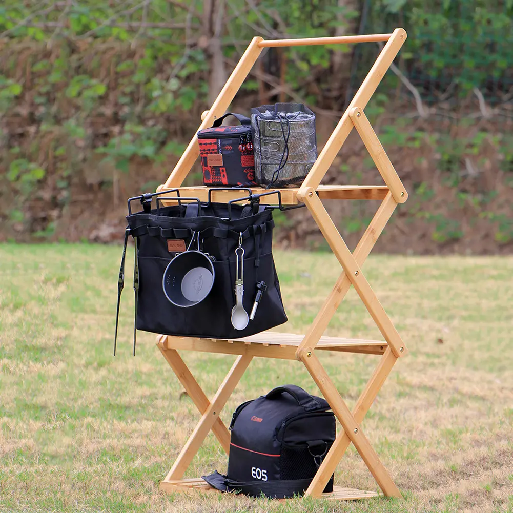 Camping Table Side Storage Bag Multifunctional Table Side Carrying Bag Cookware Hanger for Beach Picnics for Hiking Fishing