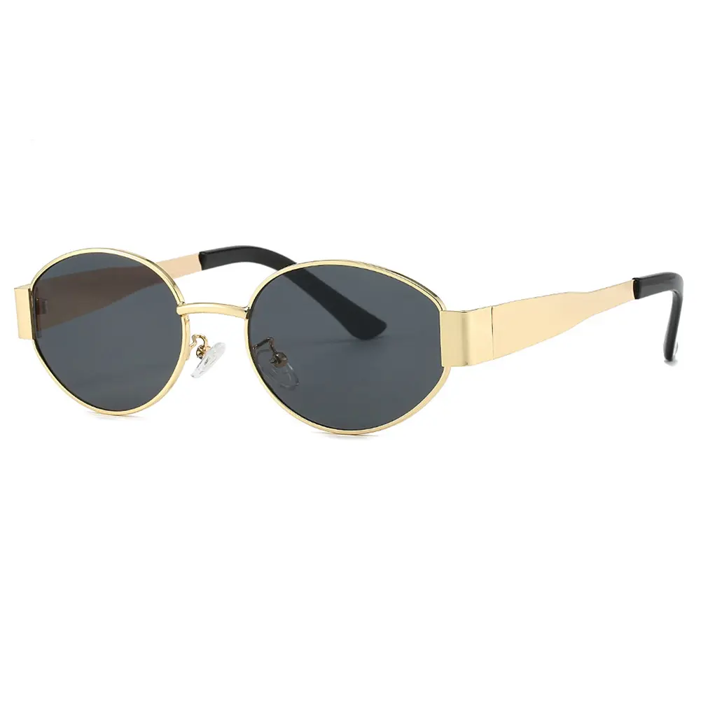 Trending Sun Glasses Lightweight Metal Sunglasses Vintage Oval Sunglasses Large Frame Glasses for Shopping Travel Vacation