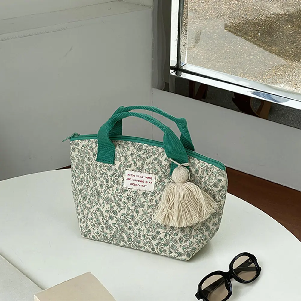 Japanese Quilted Insulated Lunchbox Portable Travel Small Tote For Women's&Children Storage Container Lunch Bag Food Picnic Bags