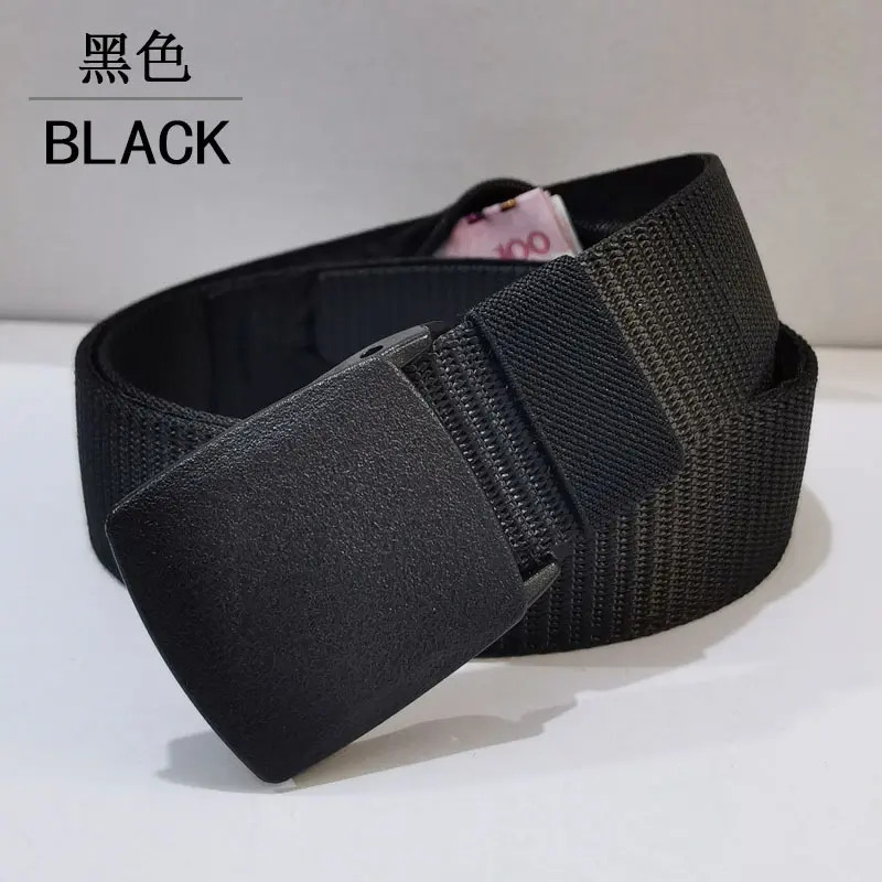 Tactical Outdoor Belt Cash Anti-Theft Belt Waist Bag for Men Women Belt with Zipper Money Slot Pocket Quick Release Elastic Belt