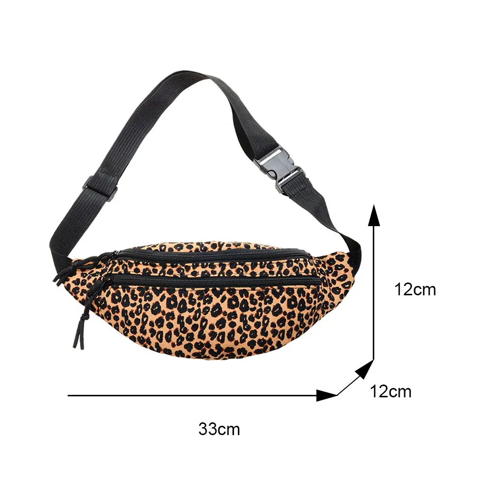 Women's Bag Waist Packs Flannel Leopard Pattern Printing Crossbody Shoulder Chest Bag Fashion Ladies Shopper Handbags Waist Pack