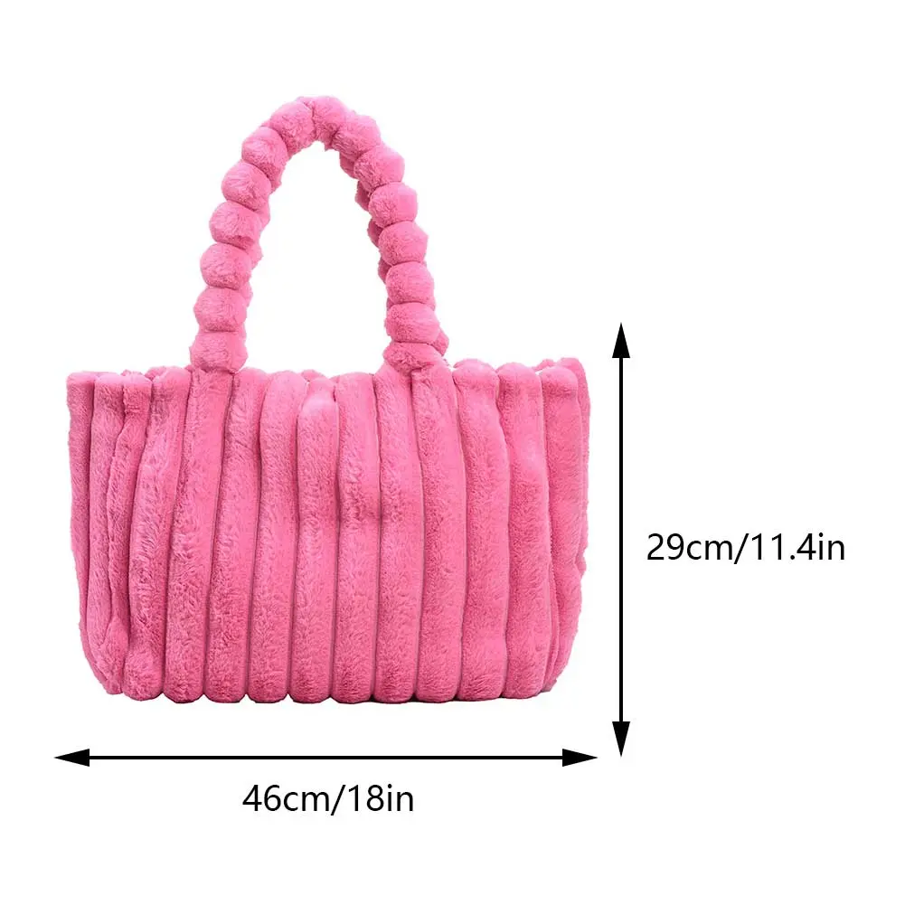 Women's Plush Square Armpit Bag Autumn&Winter Furry Fashion Shoulder Bag Large Capacity Shopping Tote Solid Color Fluffy Handbag
