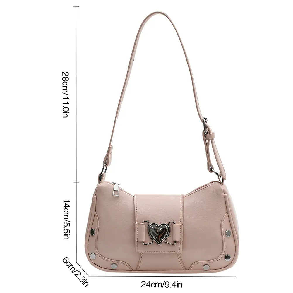 Y2K Love Design Armpit Bag Ladies Trend Shoulder Bag Millennium Waterproof Handbags For Women PU Leather Spicy Girl Underarm Bag