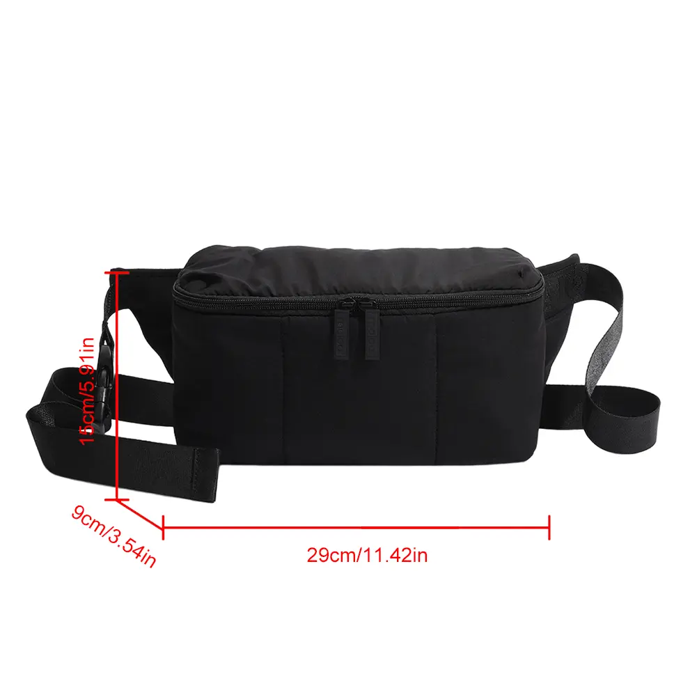 Unisex Soft Space Cotton Waist Bag 2023 New Feather Crossbody Chest Bag Fashion Wear-resistant Outdoor Satchel Nylon Fitness Bag