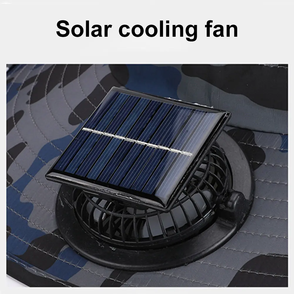 Solar Fan Hat Outdoor Fishing Hat with Neck Flap Quick Dry Fisherman Hat Summer Rechargeable Wide Brim Sun Cap Camping Hiking