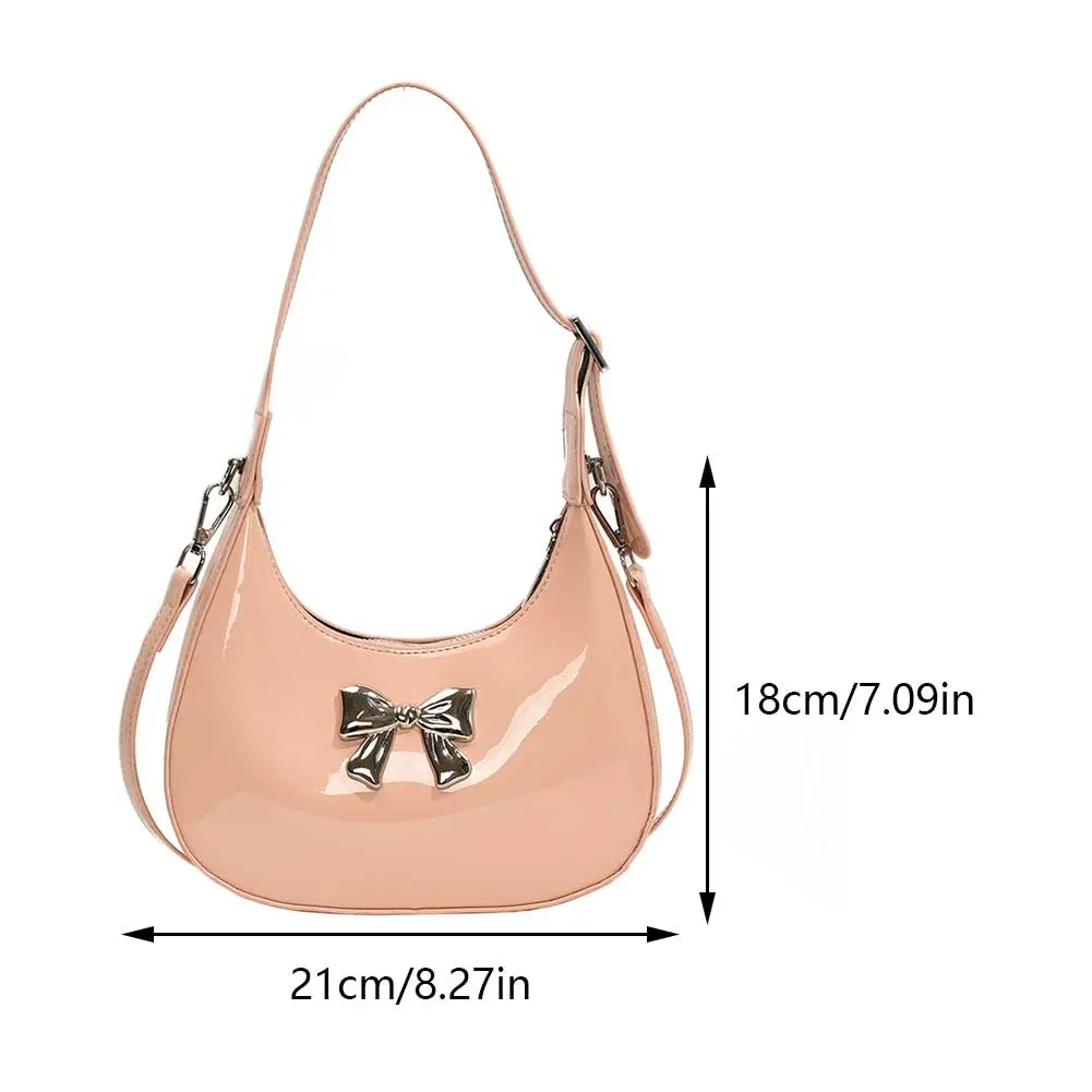 American Luxury Satchel Women's Vintage Red Quality Crescent Bag Patent Leather Fashion Shoulder Bags Ladies Chic Crossbody Bags