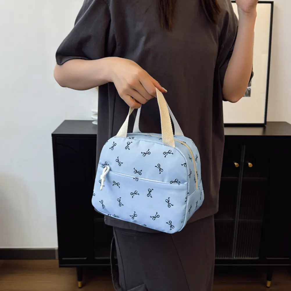 3Pcs Simple Sweet Backpack Set Large Capacity Bow School Bag with Lunch Box and Pencil Case Aesthetic Daypack Teen Girls Bookbag