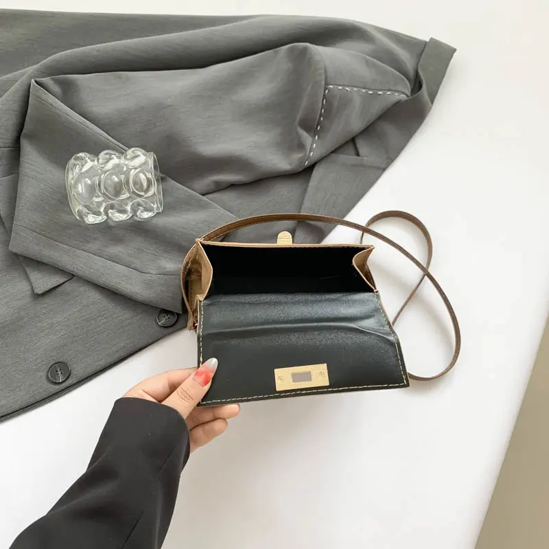 2025 Maillard Suede Chic Hobo Bag Vintage Solid Small Square Bag Adjustable Strap Crossbody Bags Women Autumn Winter Tote Purses