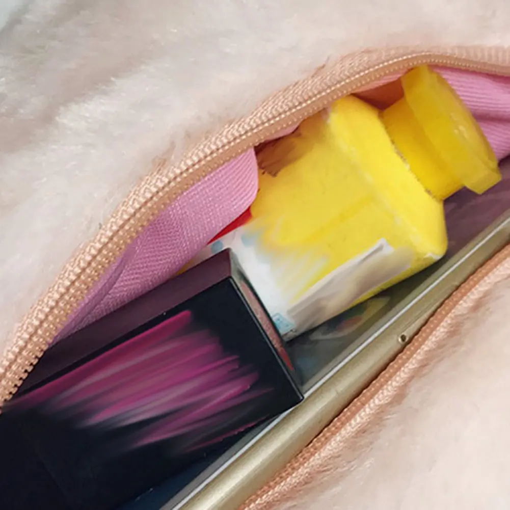 Plush Stuffed Animal Crossbody Bags Lovely Pig Shoulder Bag Women Soft Winter Phone Purse Cartoon Handbags Key Money Storage Bag