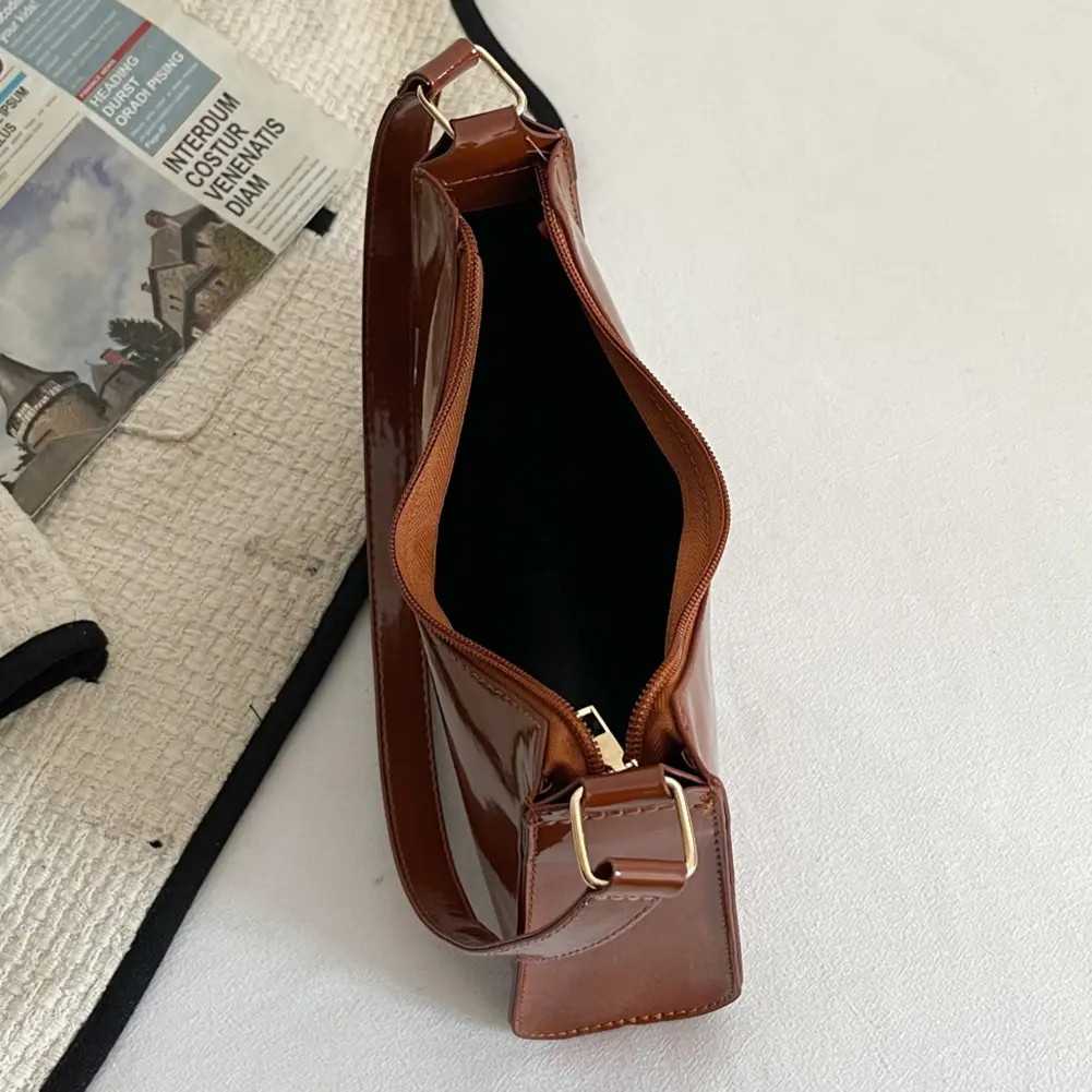 2023 New Women Handbags PU Leather Women Shopping Bag Fashion Solid Color Lady Elegant Purse Exquisite Bright Face Underarm Bag