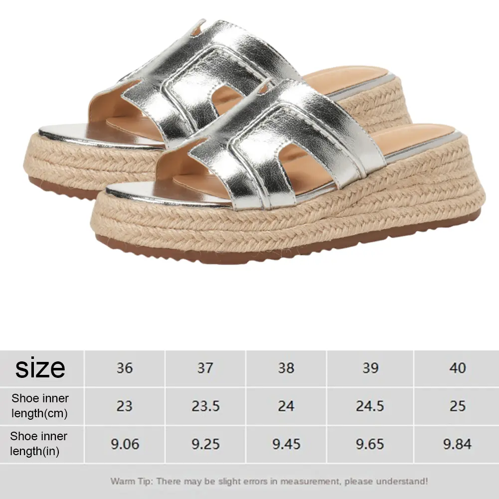 Lady Espadrilles Platform Sandals Open Toe Beach Slip On Shoes Bohemia Women Summer Open Toe High Heels Wedges Slides Sandals