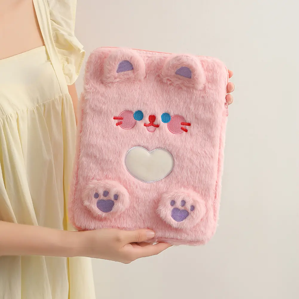 11 Inch Cartoon Dog Laptop Sleeve Case Pouch 2023 Plush iPad Cover Bags Animal Pattern Cute Tablet Storage Bags Computer Handbag