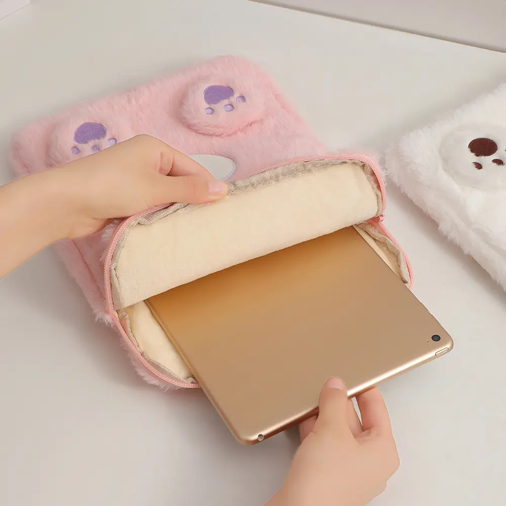 11 Inch Cartoon Dog Laptop Sleeve Case Pouch 2023 Plush iPad Cover Bags Animal Pattern Cute Tablet Storage Bags Computer Handbag