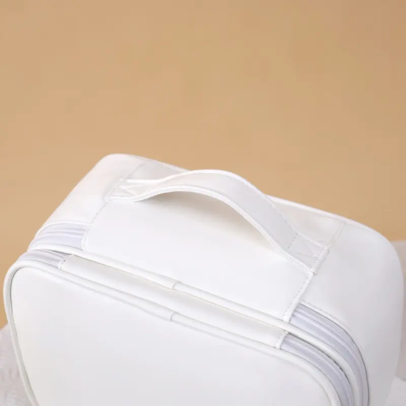 Waterproof Cosmetic Case PU Leather Layered Makeup Bag Travel Large Capacity Bath Wash Storage Pockets Portable Toiletry Handbag