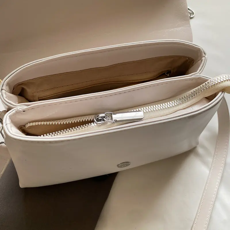 Women Casual Sling Bag Soft PU Leather Simple Layer Flap Bag Solid Color Crossbody Bags Travel Shopping Satchel Shoulder Bag