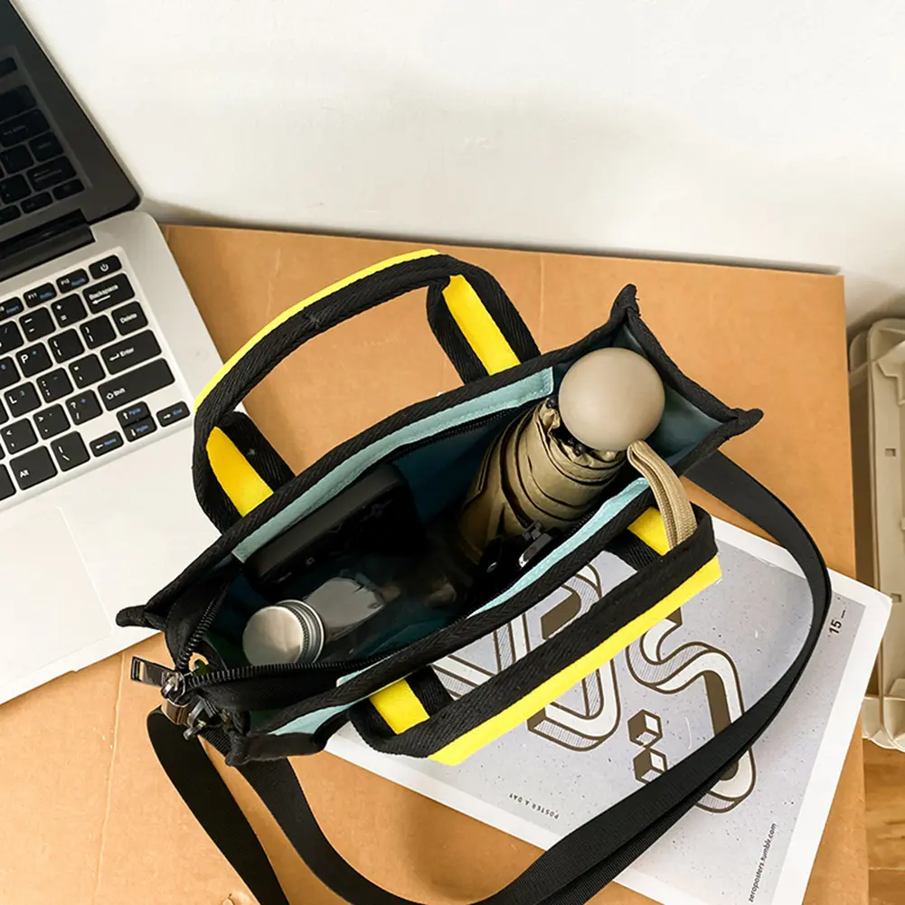 3D Drawing Novelty Top-Handle Bag Women's Contrast Colors Crossbody Bag 2D Comic Square Shoulder Bag Japanese Aesthetic Handbags