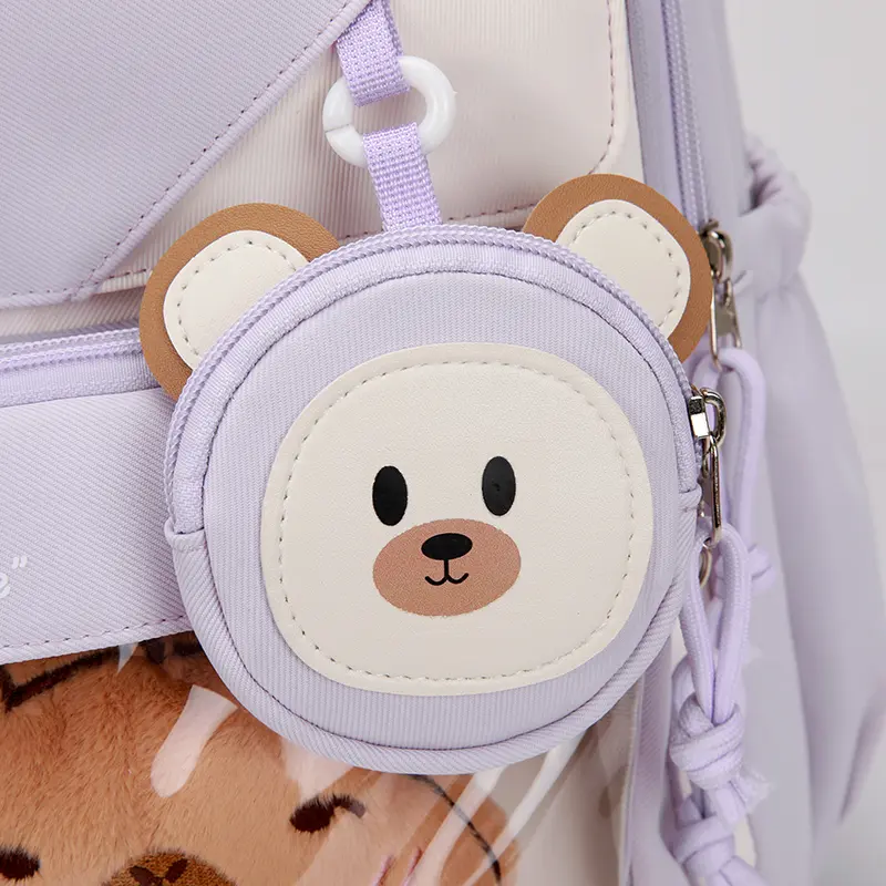 Capybara School Bag Large Capacity Cute Animal Bookbag Casual Rucksack Transparent Compartment Outdoor Nylon Travel Backpack