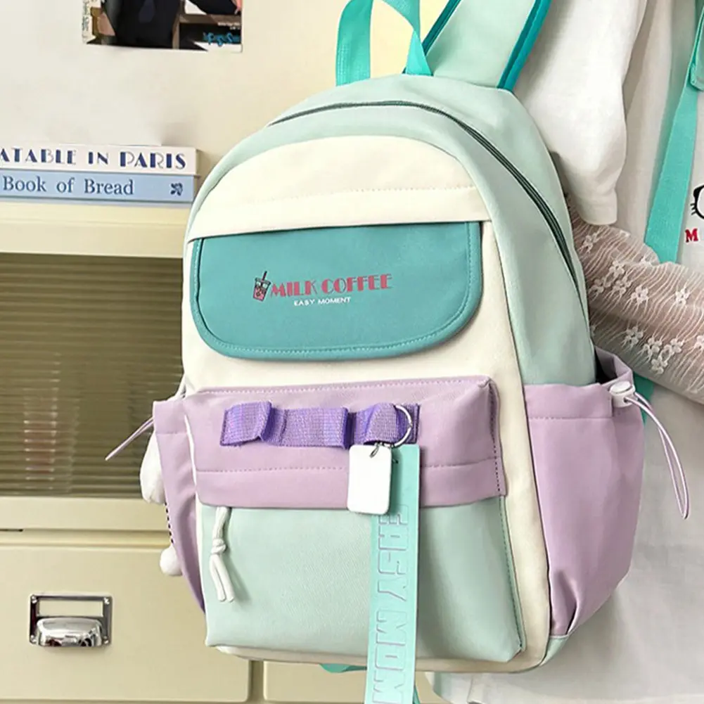 Fashion Nylon INS Backpack Japanese-style Schoolbag for Students Multi-functional Casual Book Bags Outdoor Travel Laptop Bags