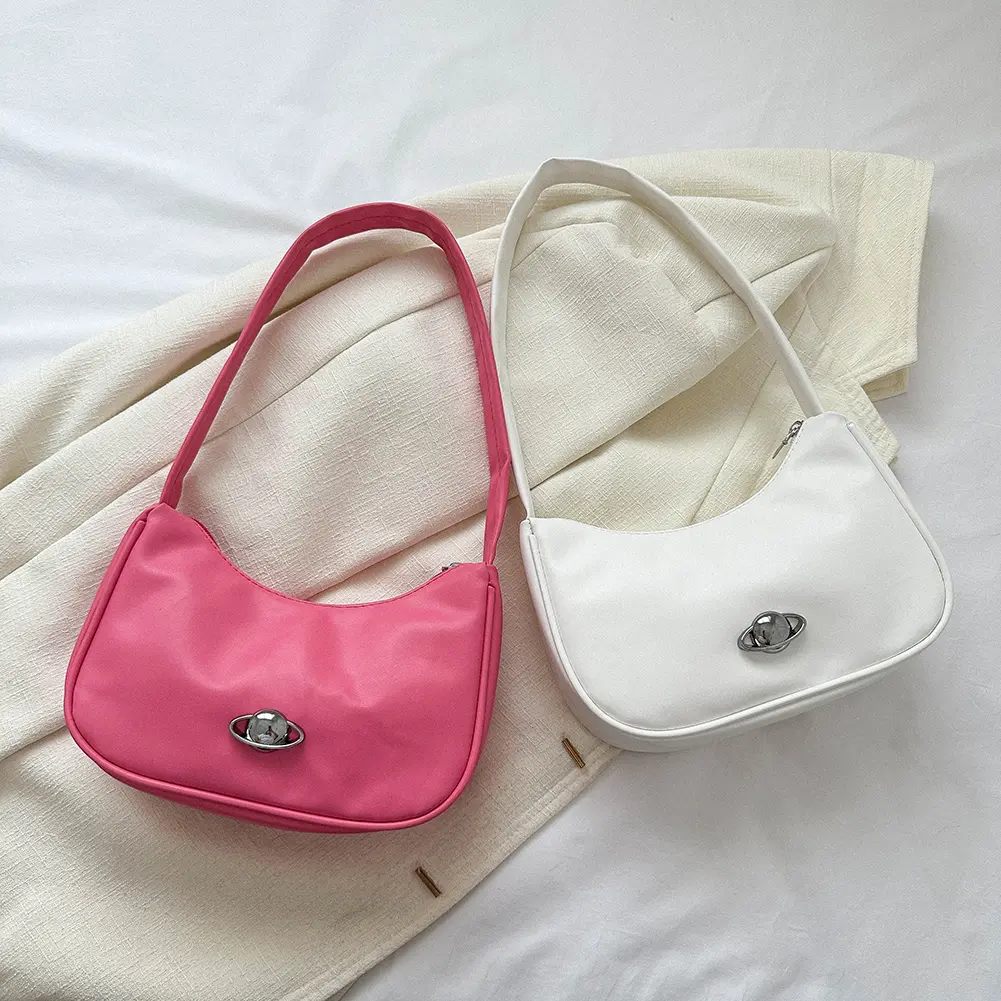 Women Small Shoulder Bags Zip Closure Fashion Mini Purse Leather Hobo Handbags Vintage Lightweight Solid Purse Clutch