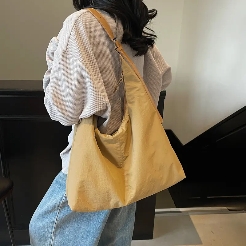 Casual Crossbody Bags Soft Shoulder Tote Bag Large Capacity Durable Commute Handbag Solid Color Work Daily Shopping Bucket Bag