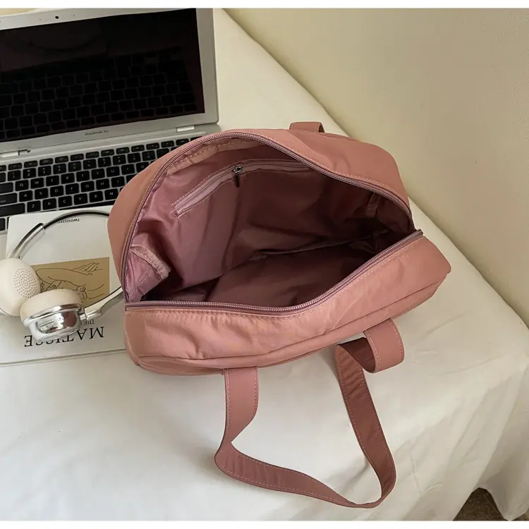 Travel Nylon Shoulder Bag Large Capacity Hobo Tote Handbag Solid Color Fitness Storage Bag Women Work Commutes Top-Handle Bags