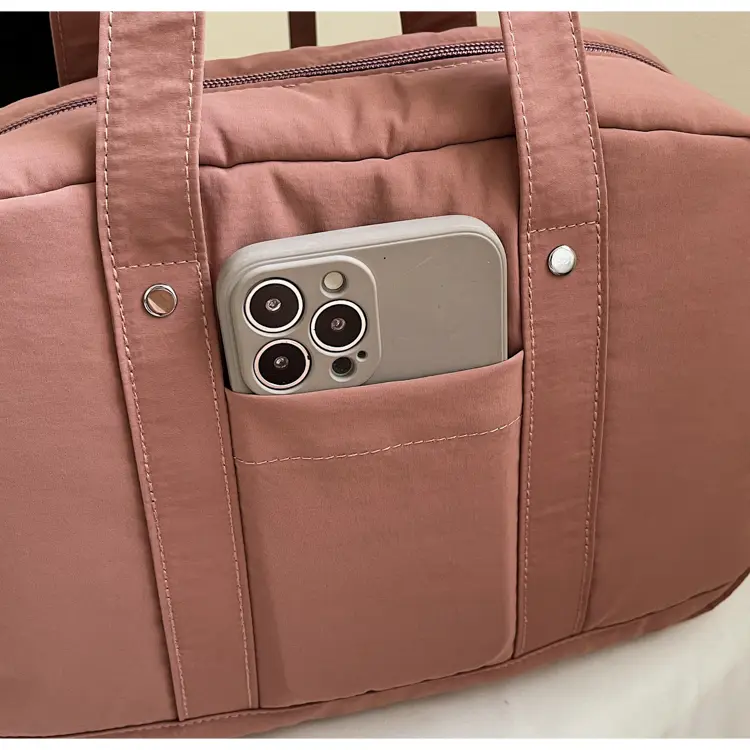 Travel Nylon Shoulder Bag Large Capacity Hobo Tote Handbag Solid Color Fitness Storage Bag Women Work Commutes Top-Handle Bags