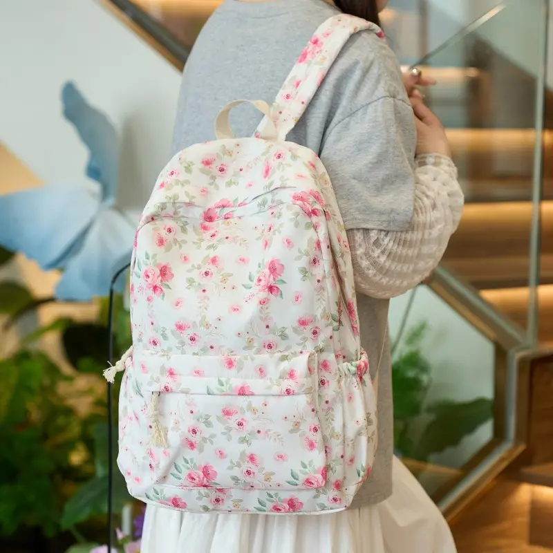 Butterfly Print Kawaii Backpack Large Capacity Travel Large Capacity Lightweight Daypack Women Students College School Bookbag