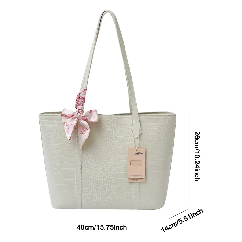Designer Luxury Shoulder Bag Women Crocodile Leather Top-Handle Bag Large Capacity Tote Handbag Ladies Casual Underarm Pouch
