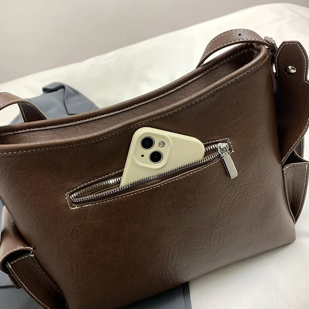 Women PU Leather Crossbody Bags with Large Cup Holder Hobo Tote Handbag Top Handle Satchel Handbags Work Travel Shoulder Bag