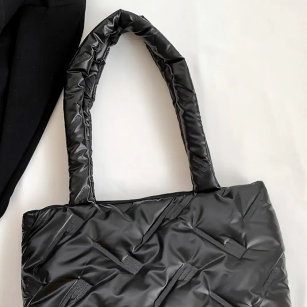 Women's Space Cotton Versatile Underarm Bag Winter Quilted Padded Shoulder Bag Down Large Armpit Bag Puffer Fashion Tote Handbag