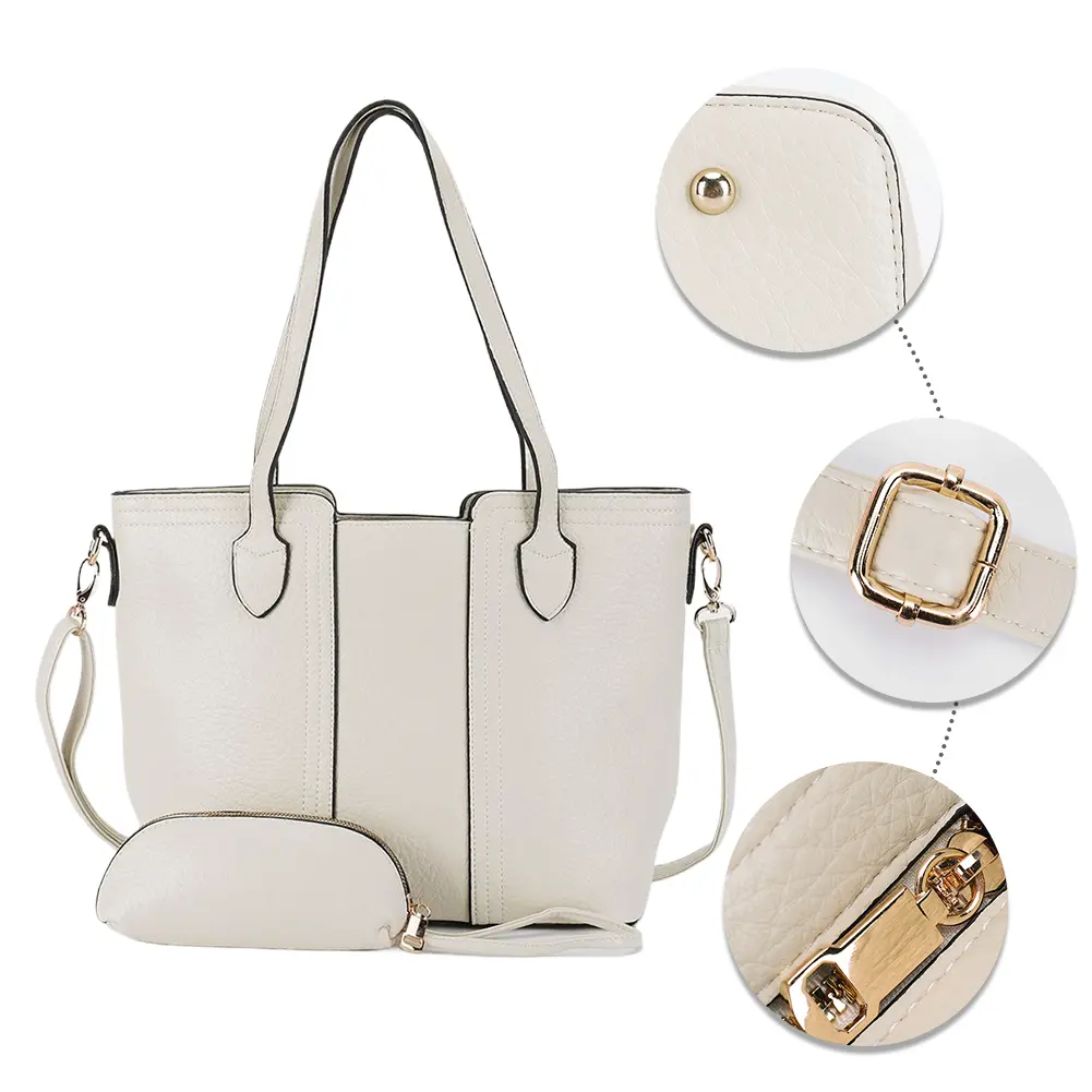 Ladies Causal Bucket Bag with Purse Large Capacity Tote Handbag Simple Crossbody Bags PU Leather Sling Bag Commute Shoulder Bag