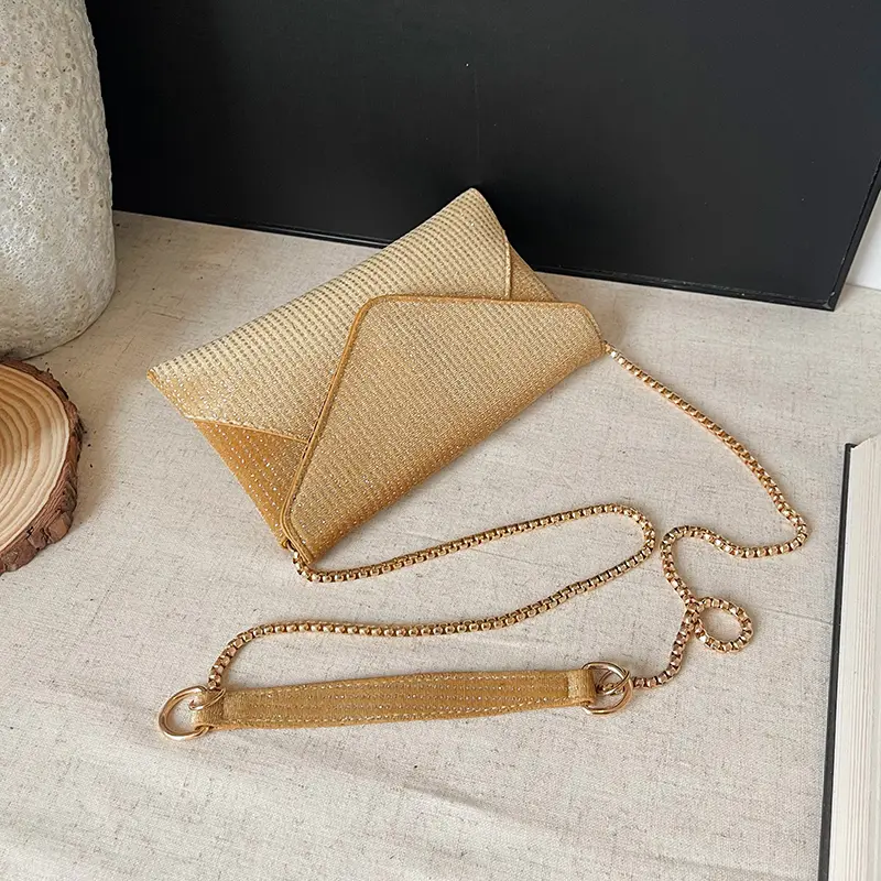 Envelope Diamond Shoulder Crossbody Bag Women Mini Chain Wristlet Handbags Casual Phone Clutch Purse Party Wedding Evening Bags