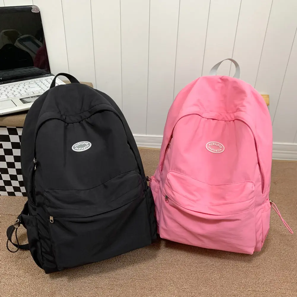 Unisex Student Backpack Fashion Waterproof Solid Color Daily Knapsack College School Bookbag for Teen Boys&Girls Sports Rucksack